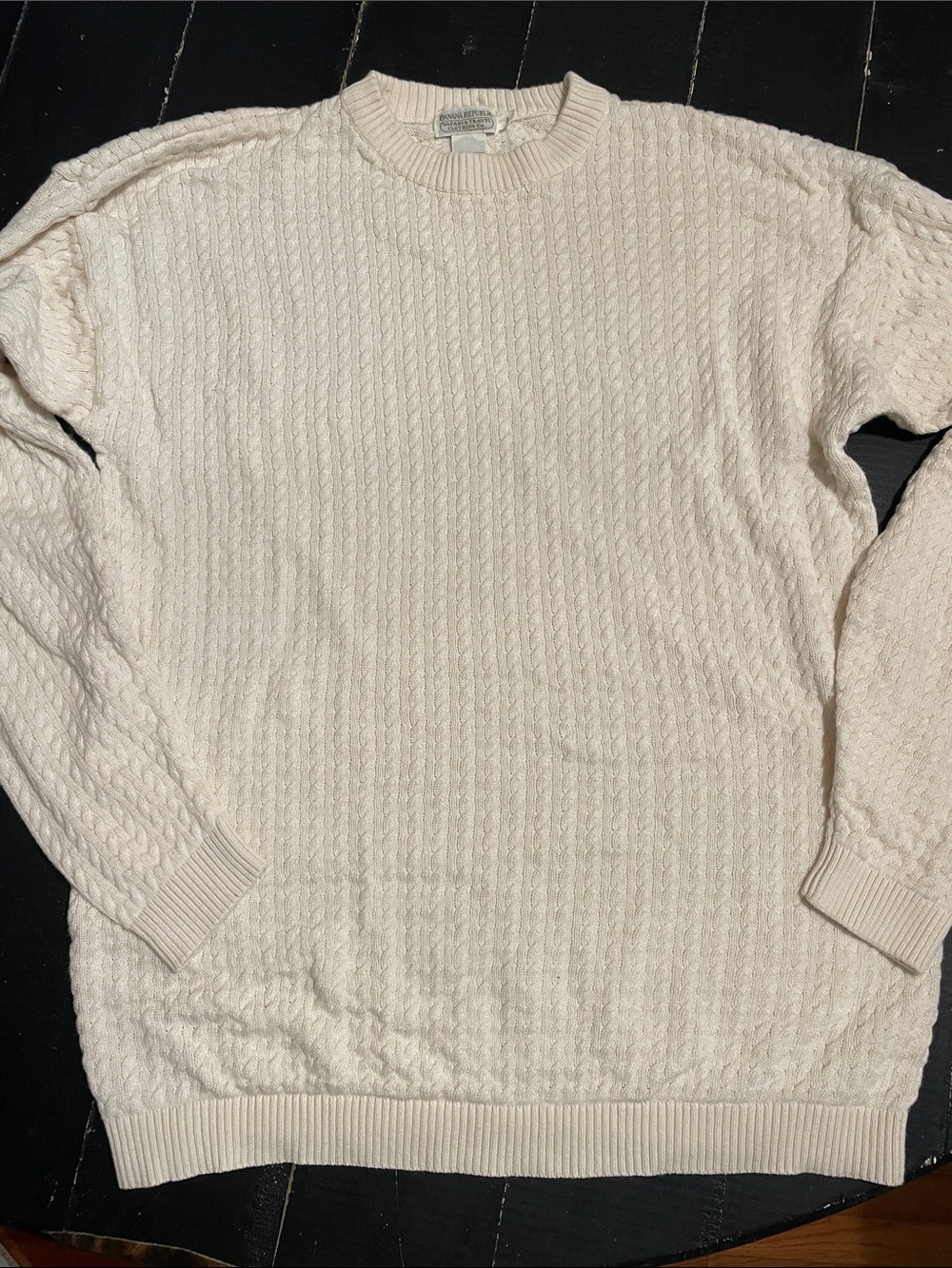 Banana Republic Textured Cable Knit Sweater in Soft Cream